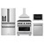 ZLINE 5-Piece Appliance Package - 36-Inch Paramount Autograph Gas Range, Wall Mount Range Hood, 36-Inch French Door Refrigerator with Water Dispenser, Dishwasher, and 24-Inch Microwave Drawer in Stainless Steel with Matte Black Accents