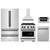 ZLINE 5-Piece Appliance Package - 30-Inch Paramount Dual Fuel Range, Wall Mount Range Hood, 36-Inch French Door Refrigerator, Dishwasher, and 30-Inch Microwave Drawer in Stainless Steel with Matte Black Accents