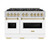 ZLINE Autograph 48-Inch Classic Gas DuoPro™ Range with Dual Ovens in Satin Steel with White Matte Doors and Bronze Accents (PCGRSZ-WM-48-CB) ZLINE Autograph 48-Inch Classic Gas DuoPro™ Range with Dual Ovens in Satin Steel with White Matte Doors and Bronze Accents (PCGRSZ-WM-48-CB)