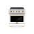 ZLINE Autograph Edition 30-Inch 4.2 Cu. Ft. Paramount Induction Range with 4 Element Cooktop and Electric Convection Oven in Stainless Steel with White Matte Door and Champagne Bronze Accents (SINRZ-WM-30-CB)