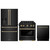 ZLINE 3-Piece Appliance Package - 36-Inch Paramount Dual Fuel Range, 36-Inch French Door Refrigerator with Water Dispenser, Dishwasher, in Black Stainless Steel with Champagne Bronze Accents