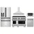 ZLINE 5-Piece Appliance Package - 48-Inch Paramount Dual Fuel Range, Wall Mount Range Hood, 36-Inch French Door Refrigerator with Water Dispenser, Dishwasher, and 30-Inch Microwave Drawer in Stainless Steel with Matte Black Accents