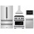 ZLINE 5-Piece Appliance Package - 30-Inch Paramount Autograph Gas Range, Wall Mount Range Hood, 36-Inch French Door Refrigerator, Dishwasher, and 24-Inch Microwave Drawer in Stainless Steel with Matte Black Accents