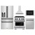ZLINE 5-Piece Appliance Package - 30-Inch Paramount Autograph Gas Range, Wall Mount Range Hood, 36-Inch French Door Refrigerator with Water Dispenser, Dishwasher, and 24-Inch Microwave Drawer in Stainless Steel with Matte Black Accents
