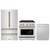 ZLINE 3-Piece Appliance Package - 30-Inch Paramount Autograph Gas Range, 36-Inch French Door Refrigerator, Dishwasher, in Stainless Steel with Gold Accents
