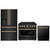 ZLINE 3-Piece Appliance Package - 36-Inch Paramount Gas Range, 36-Inch French Door Refrigerator with Water Dispenser, Dishwasher, in Black Stainless Steel with Gold Accents