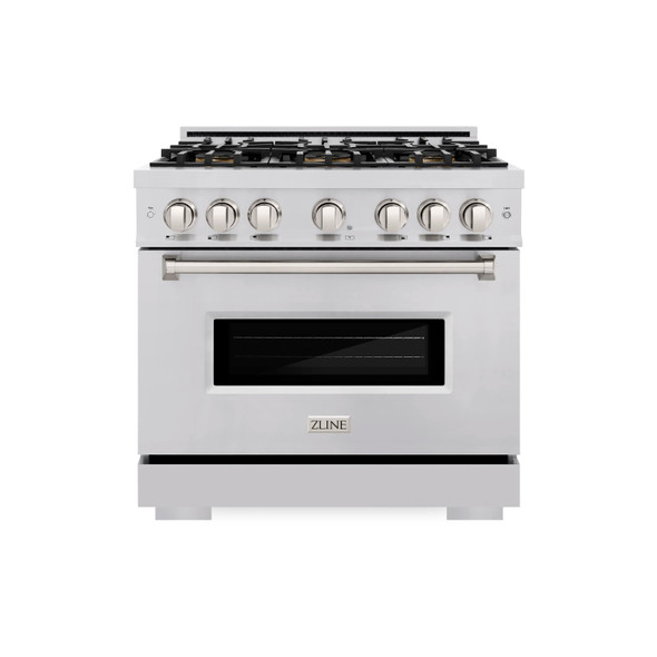 ZLINE 36-Inch 5.2 Cu. Ft. Classic Gas Range with 6 Burner DuoPro™ Cooktop and Convection Gas Oven in Stainless Steel (PCGR36)