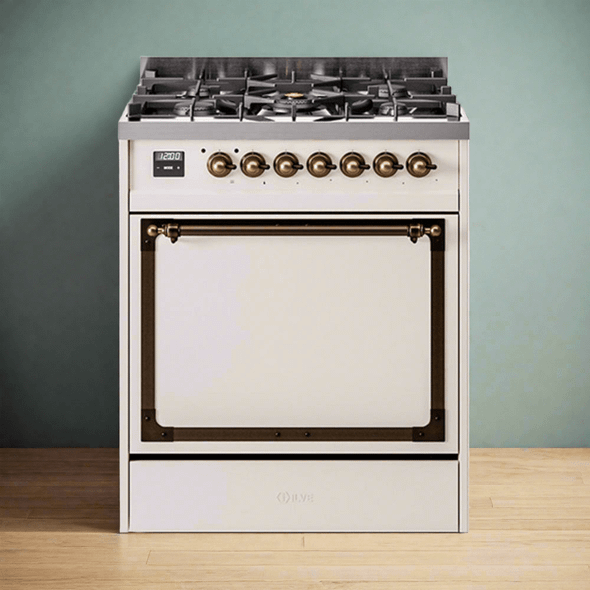 ILVE Nostalgie II Noblesse 30″ Dual Fuel Range Solid Door - UN30QNMP