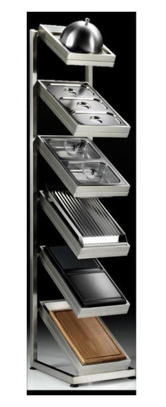 ILVE - Accessory Pack and Display Stand with Bain-Marie, Steam Cooker, Steak Pans, Chopping Board, BBQ Grill, and Griddle Dome - EOPT0001