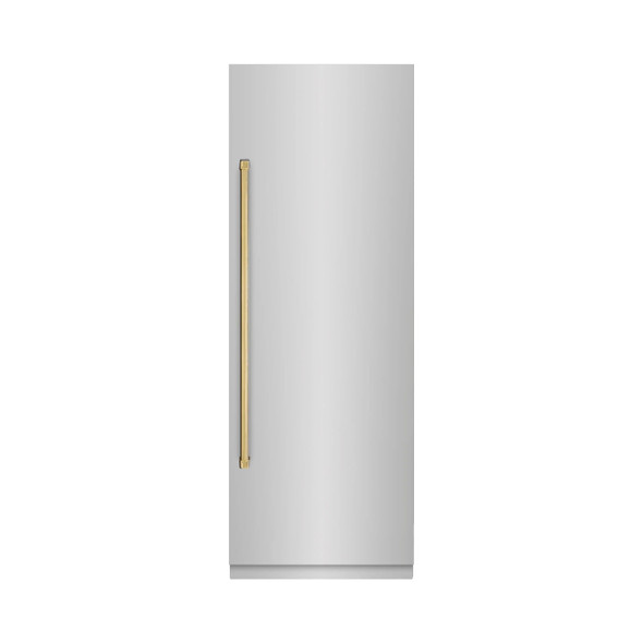 ZLINE 54-Inch Column 16.7 Cu. Ft. Refrigerator and 12.4 Cu. Ft. Freezer in Stainless Steel with Gold Accent
