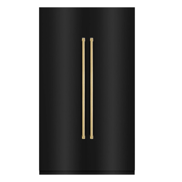 ZLINE 48-Inch Column 12.5 Cu. Ft. Refrigerator and 12.4 Cu. Ft. Freezer in Black Stainless Steel with Gold Accents