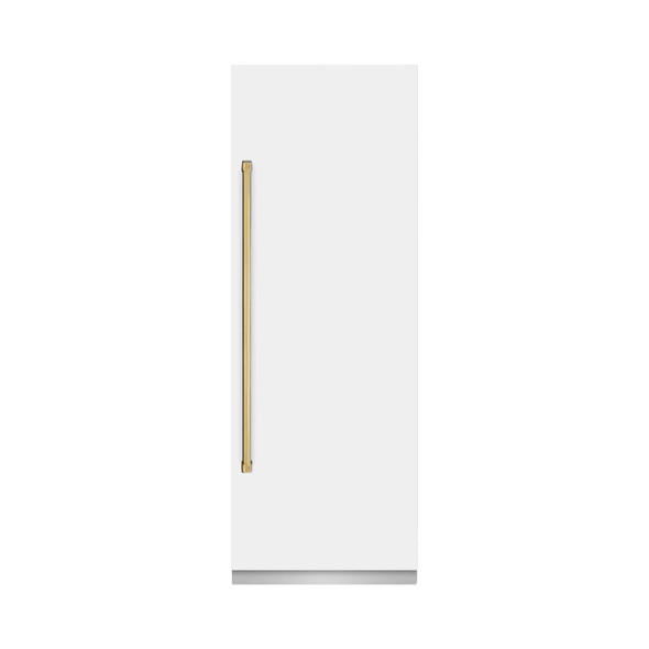 ZLINE 48-Inch Column 16.7 Cu. Ft. Refrigerator and 8.6 Cu. Ft. Freezer in White Matte with Gold Accent