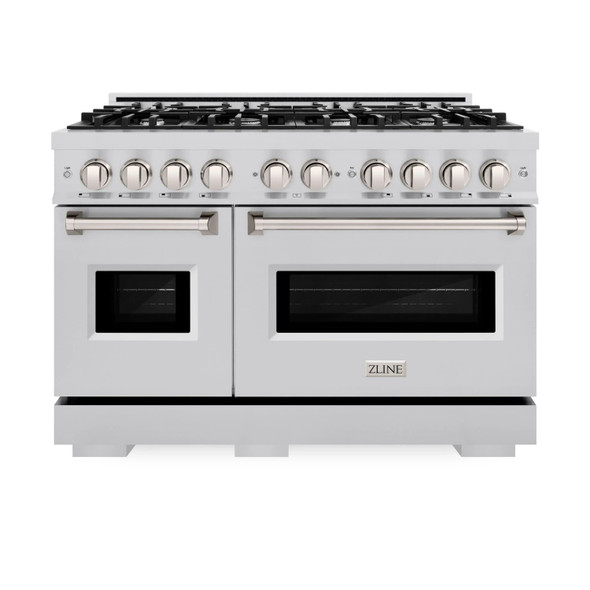 ZLINE 3-Piece Appliance Package - 48-Inch Dual Fuel Range, Refrigerator, and Dishwasher in Stainless Steel