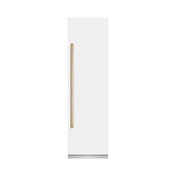 ZLINE 42-Inch Column 12.5 Cu. Ft. Refrigerator and 8.6 Cu. Ft. Freezer in White Matte with Gold Accent