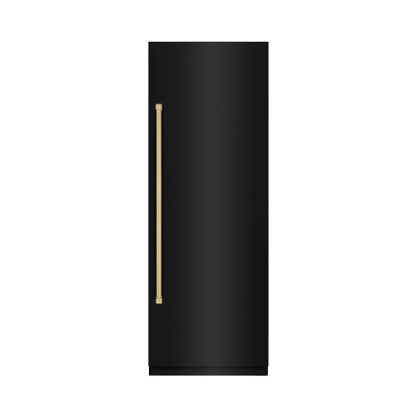 ZLINE 48-Inch Column 16.7 Cu. Ft. Refrigerator and 8.6 Cu. Ft. Freezer in Black Stainless Steel with Champagne Bronze Accent