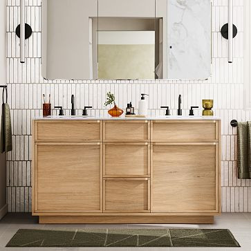Hutchinson Oak Double Bathroom Vanity (60")