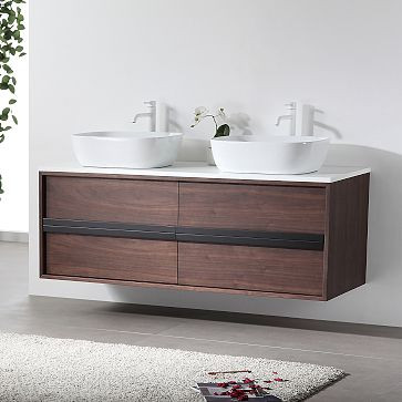 Calvet Floating Double Bathroom Vanity (55"–72")
