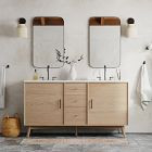 Mid-Century Double Bathroom Vanity (63") - Cerused White