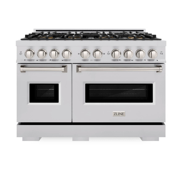 ZLINE 48-Inch 6.7 Cu. Ft. Classic Dual Fuel Range with 8 Burner DuoPro™ Cooktop and Dual Ovens in Stainless Steel (PCDR48)