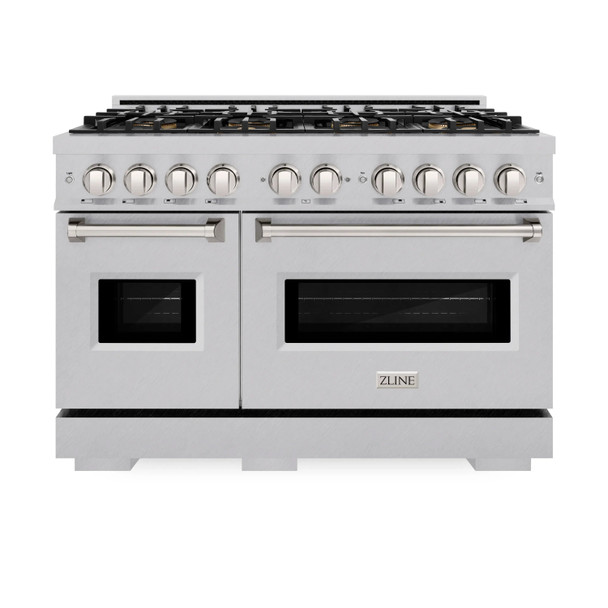 ZLINE 48-Inch 6.7 Cu. Ft. Classic Gas Range with 8 Burner DuoPro™ Cooktop and Dual Ovens in Satin Stainless Steel (PCGRS-48)