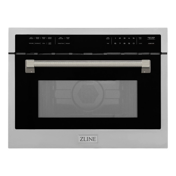 ZLINE Autograph 24-Inch Microwave Oven in Stainless Steel and Polished Nickel Helix Handle (MWOZ-24-KPN)
