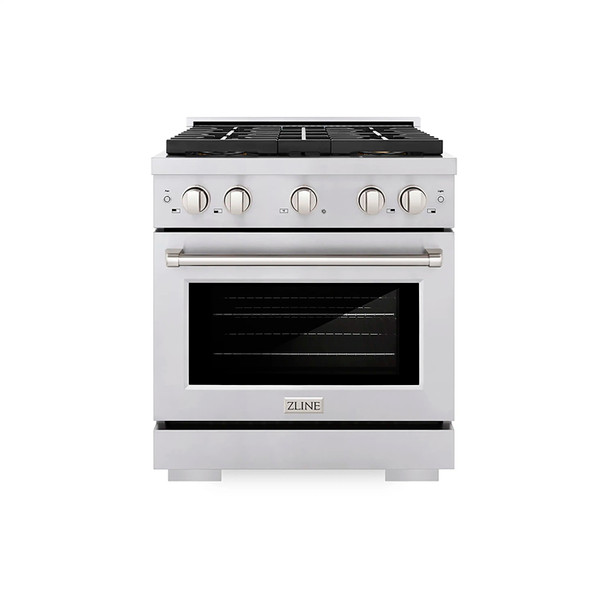 ZLINE 30-Inch 4.2 cu. ft. Paramount Dual Fuel Range with 4 Burner DuoPro™ Cooktop and Electric Convection Oven in Stainless Steel (PSDR30)