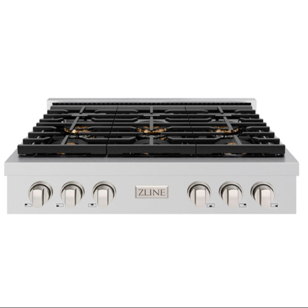 ZLINE 36-Inch Paramount Gas Rangetop with 6 Burner DuoPro™ Cooktop in Stainless Steel (PSRT36)
