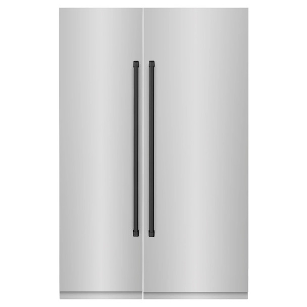 ZLINE 54-Inch Column 16.7 Cu. Ft. Refrigerator and 12.4 Cu. Ft. Freezer in Stainless Steel with Matte Black Accent