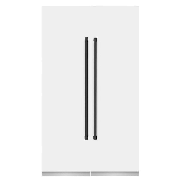 ZLINE 48-Inch Column 12.5 Cu. Ft. Refrigerator and 12.4 Cu. Ft. Freezer in White Matte with Matte Black Accents