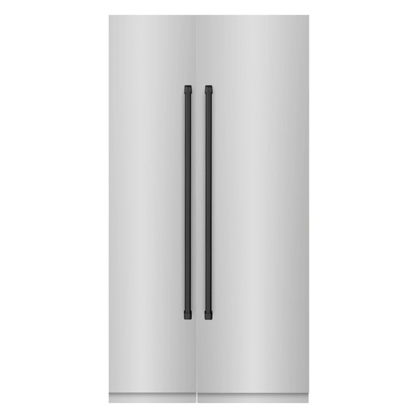 ZLINE 42-Inch Column 12.5 Cu. Ft. Refrigerator and 8.6 Cu. Ft. Freezer in Stainless Steel with Matte Black Accents