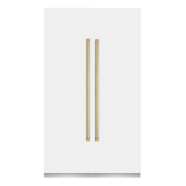 ZLINE 48-Inch Column 12.5 Cu. Ft. Refrigerator and 12.4 Cu. Ft. Freezer in White Matte with Gold Accents