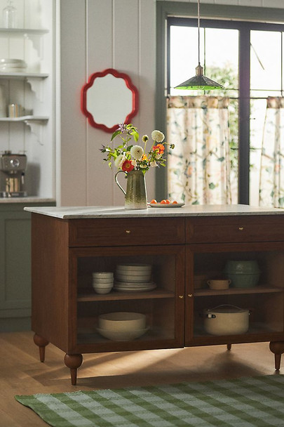 The Fern Rectangular 55" Marble Top Kitchen Island