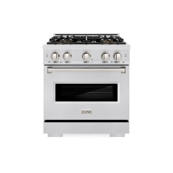 ZLINE 30-Inch 4.2 Cu. Ft. Classic Gas Range with 4 Burner DuoPro™ Cooktop and Convection Gas Oven in Satin Stainless Steel (PCGRS-30)