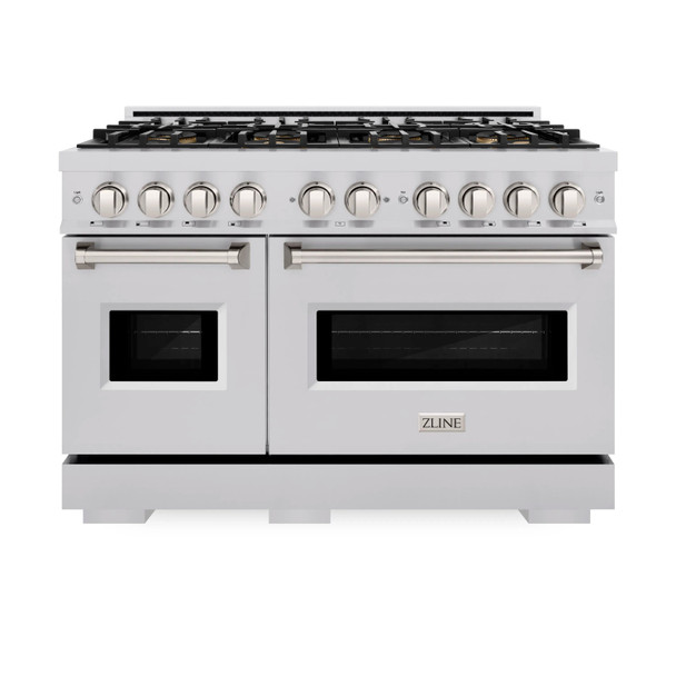 ZLINE 48-Inch 6.7 Cu. Ft. Classic Dual Fuel Range with 8 Burner DuoPro™ Cooktop and Dual Ovens in Stainless Steel (PCDR48)