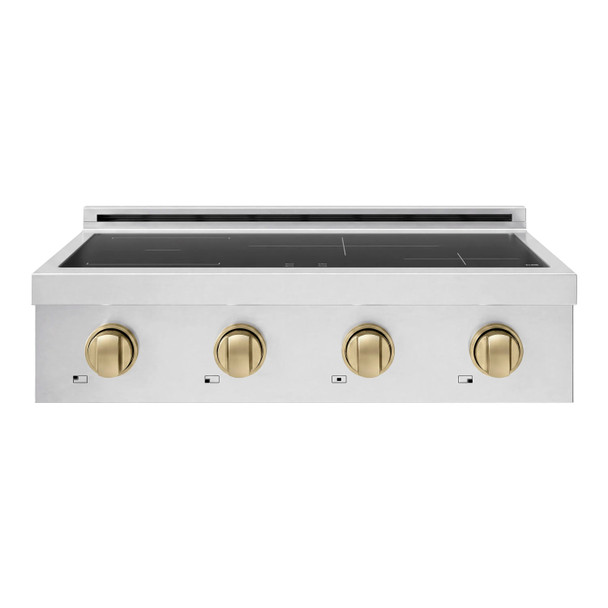 ZLINE Autograph Edition 30-Inch Paramount Induction Rangetop with 4 Element Cooktop in Stainless Steel and Champagne Bronze Accents (SINRTZ-30-CB)