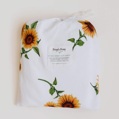 Snuggle Hunny Kids - Sunflower Fitted Cot Sheet