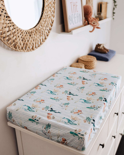 Snuggle Hunny Kids - Whale | Bassinet Sheet / Change Pad Cover