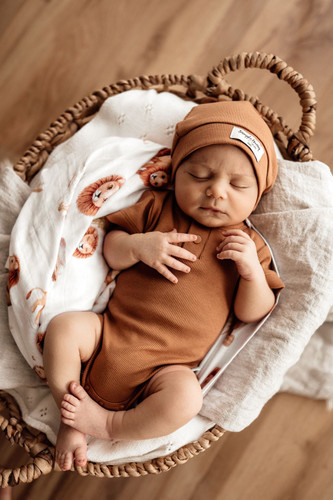 Snuggle Hunny Kids - Chestnut Ribbed Knotted Baby Beanie