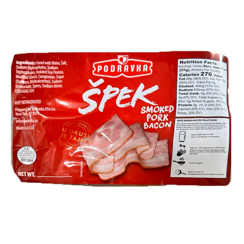 Smoked Pork Bacon Spek /Lb
