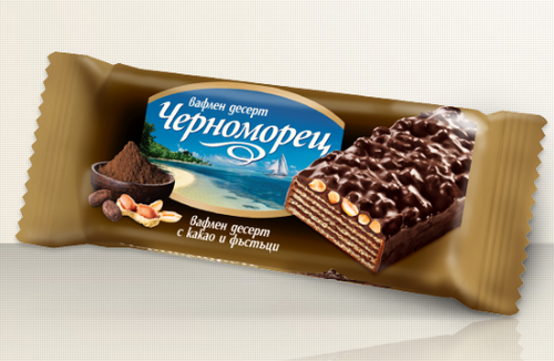 Chocolate and pea nuts Chernomorets wafer 75g