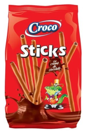 Pretzel sticks w/chocolate Croco 80g