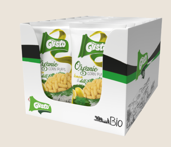 Organic Corn Puffs Gusto 80g CASE