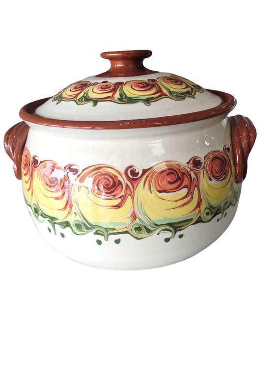 Clay Cooking Pot Rose 5L, White