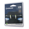 Gauss GL53LED 12V W2x4.6d white LED bulbs, 2-pack in retail blister packaging with car headlight graphic.