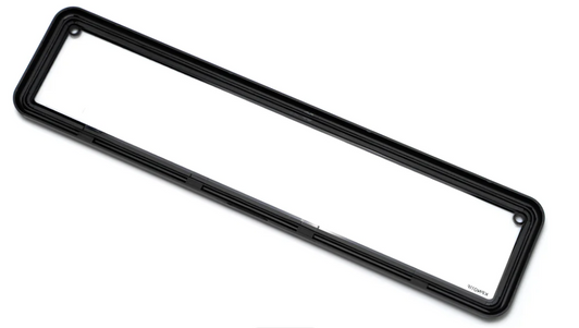 Clear NSW small  number plate cover designed to fit 372 mm × 84 mm front plates and  372mm x 107mm back plates with mounting holes for secure installation.