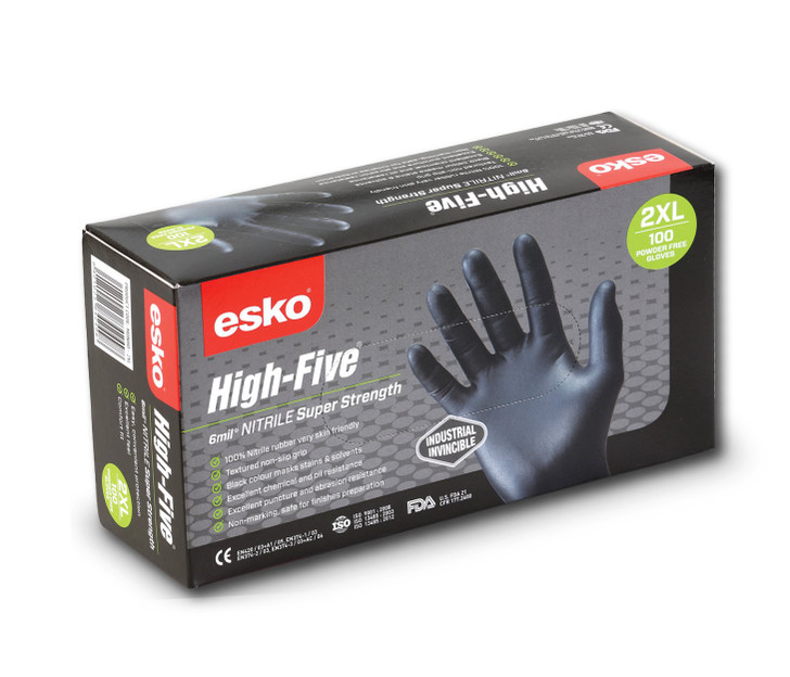 High Five Industrial Black Nitrile Gloves (100pc)