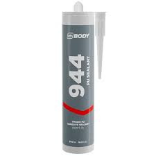 HB BODY PU 944 automotive seam sealer cartridge on a white background, professional hybrid polyurethane sealant for auto body and collision repair applications.