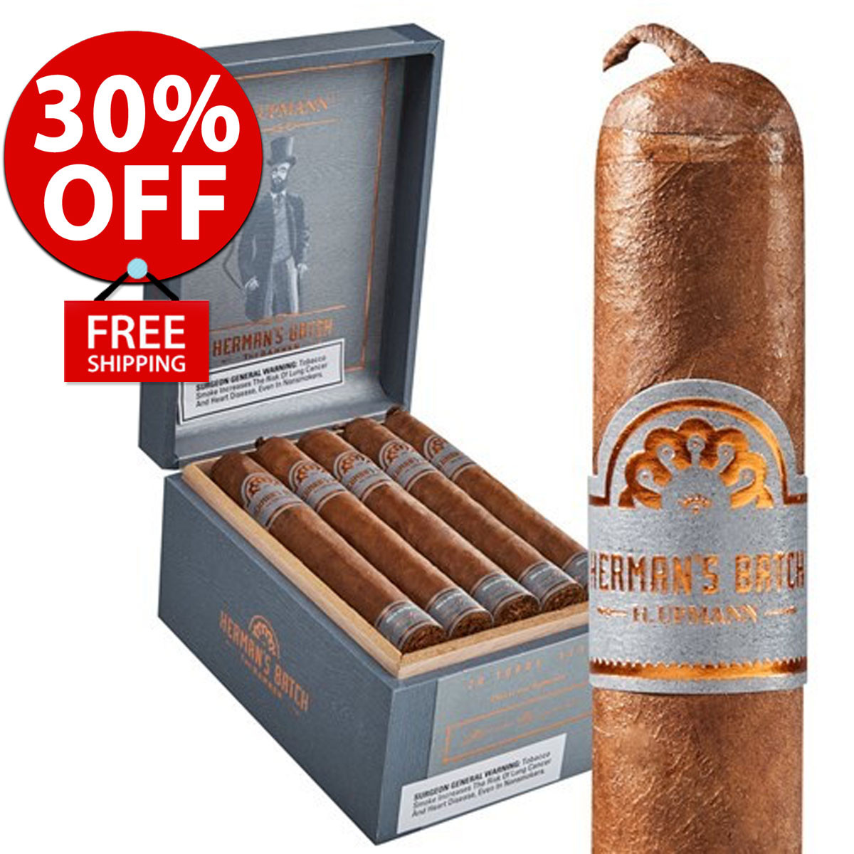 tobacco general free shipping H. Upmann Herman's Batch Corona Gorda (5.5x46 / Box 20) + FREE SHIPPING ON  YOUR ENTIRE ORDER!