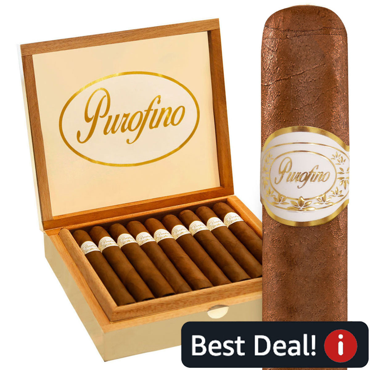 puro cigarette Purofino White Label Sun Grown Torpedo (6.5x52 / 10 Pack)