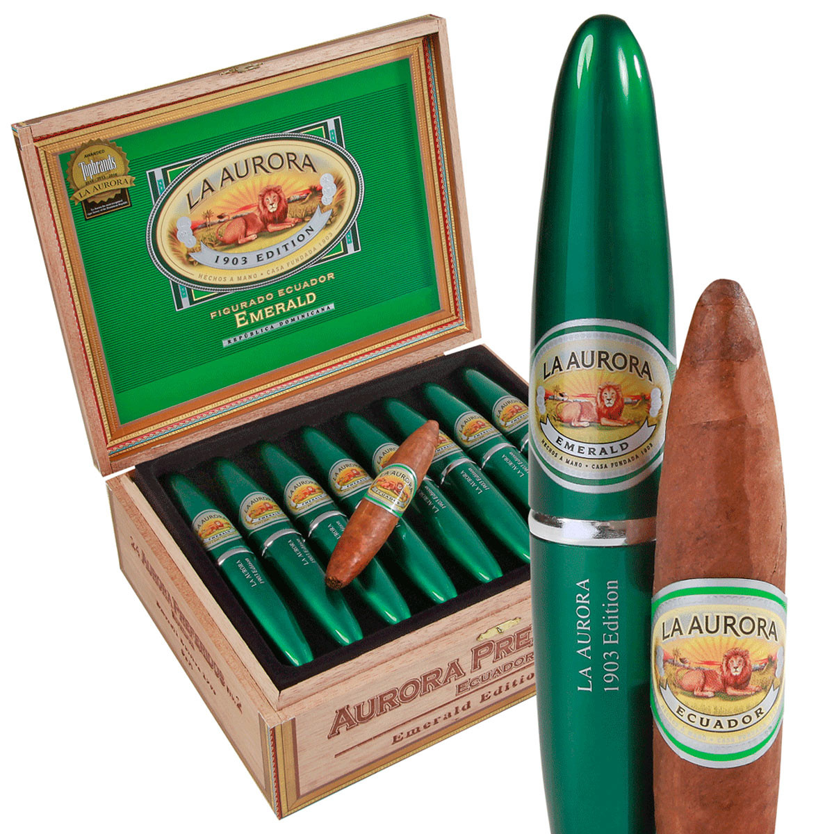 La Aurora Preferidos Emerald No. 2 Tubos Double Perfecto (5x54